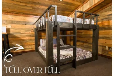 A spacious bunk setup that is perfect for families or groups, giving everyone a comfortable place to settle in after a full day