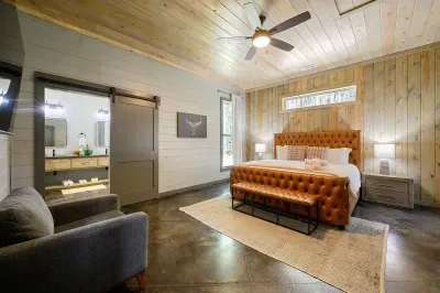 First Master bedroom, with plush king bed and ensuite bath