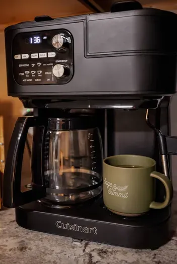 Enjoy your morning brew with our drip coffee maker featuring Keurig and Nespresso options — plus a milk steamer wand for café-style drinks.