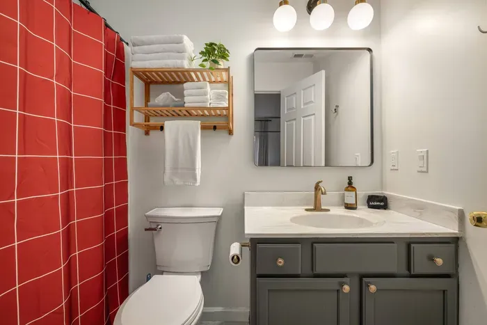 Private en-suite master bathroom with a walk-in shower, stylish finishes, and all the essentials ready for your stay.