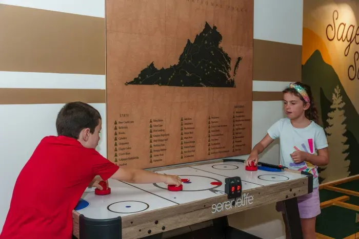 Little guests can have big fun with our kid-size air hockey table.