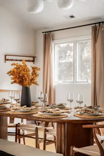 Gather around this warm, inviting dining table—perfect for sharing meals, celebrating special moments, or enjoying long game nights.