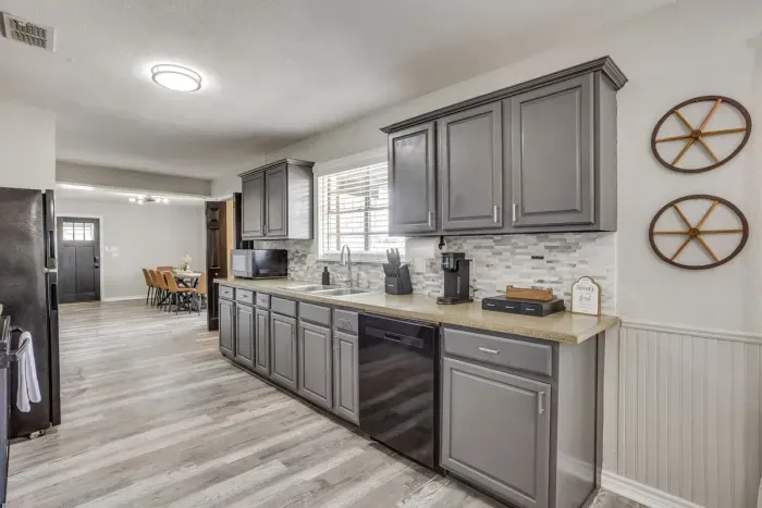 Coffee bar with a Keurig and K-cups to get your mornings started.