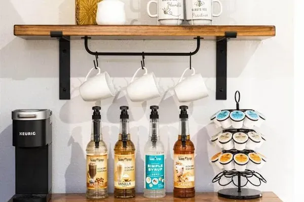 Enjoy gourmet coffee options at your fingertips with flavored syrups and a selection of brews to suit every taste.