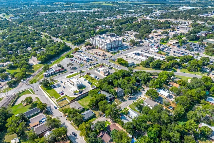 Stay close to it all! This aerial view shows how centrally located you are — near TSU, downtown, and Stephenville's top spots.