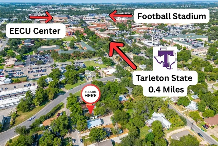This home is just 0.4 miles to TSU, walkable to EECU Center and Football Stadium
