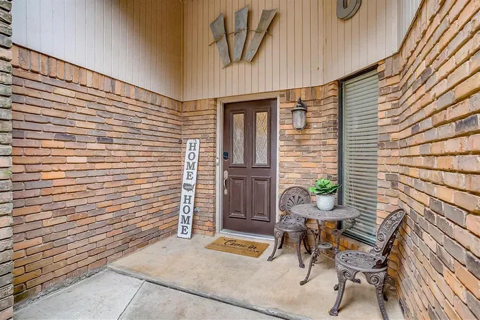 Welcoming entryway with stylish details and a warm ambiance that invites you into this beautiful vacation home