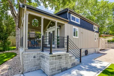 A welcoming covered porch on a charming craftsman cabin