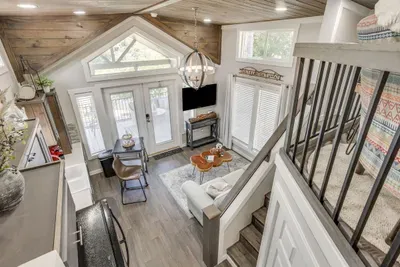 Loft view over the bright open living space below