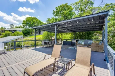 Sun loungers and seating on the breezy upper deck