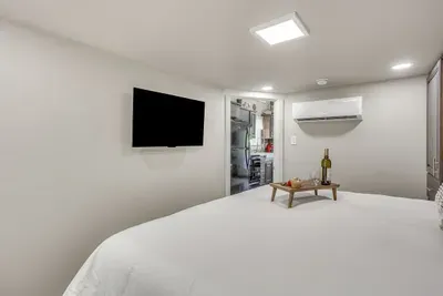 Comfy king suite with a smart TV