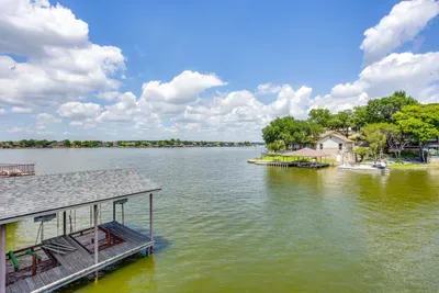 Look out to open water and a tree-lined island