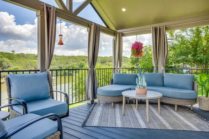 Breezy lake-view porch made for slow morning coffee