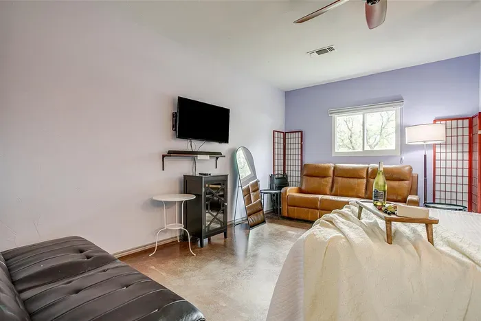 Flat-screen Roku TV with fast Wi-Fi for streaming your favorite shows during your stay.