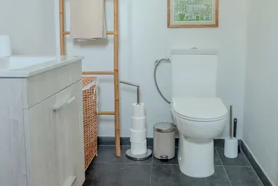 Toilet and towels
