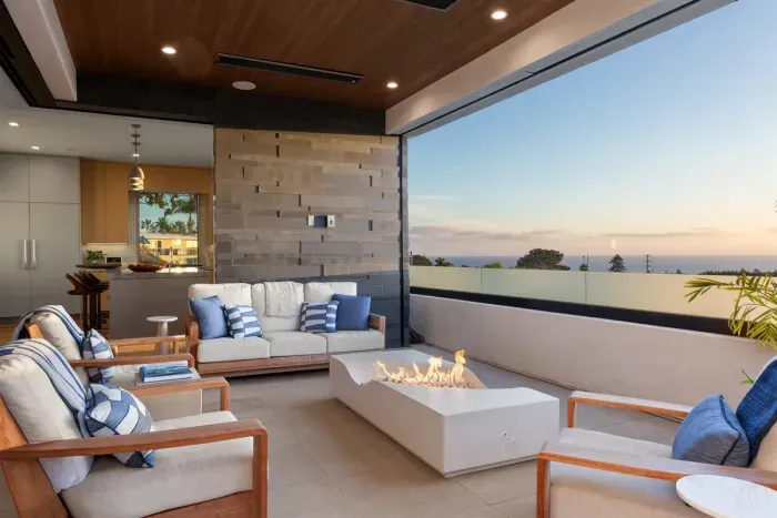 Patio with ocean views
