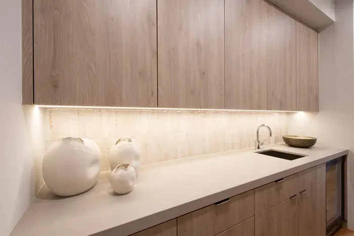 Wet bar with wine fridge