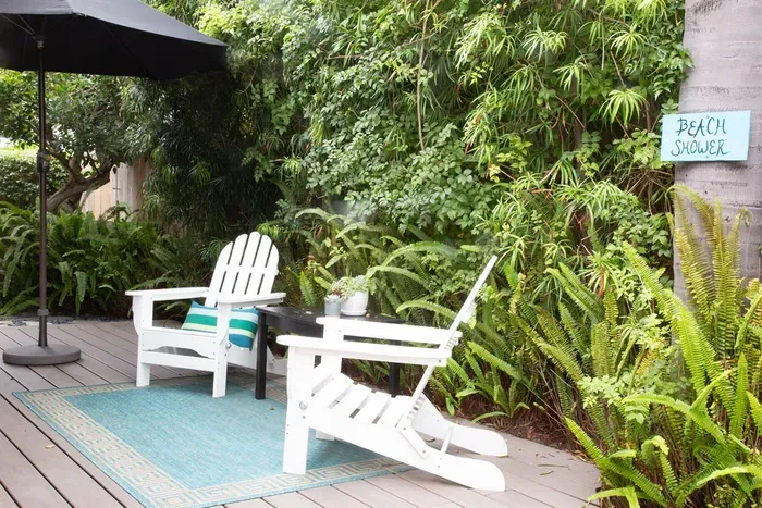 Shared patio and outdoor shower