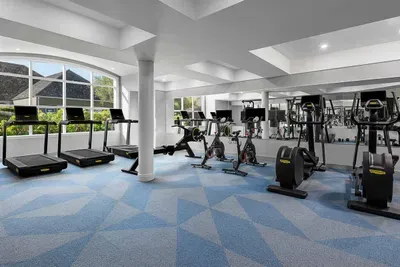 Hotel gym accessed with your amenity card