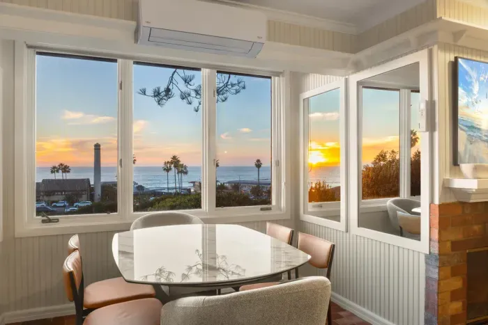 Dining table with beautiful ocean views