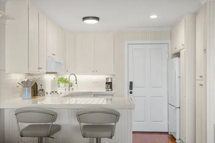Fully equipped kitchen has everything you need for your month long stay