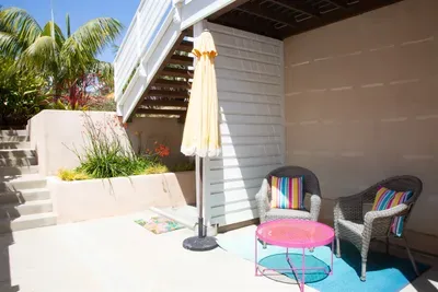 Outdoor patio and shower