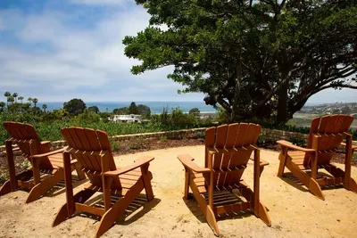 Outdoor seating - so many spots to stop and relax