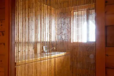 Step through the 70's beaded curtain into the laundry room