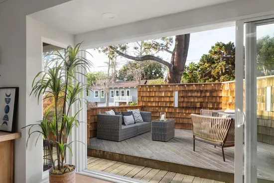 Slide open the doors to the front deck
