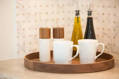 Oil and vinegar and salt and pepper provided