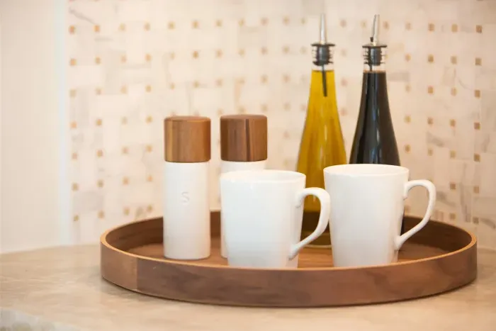Oil and vinegar and salt and pepper provided