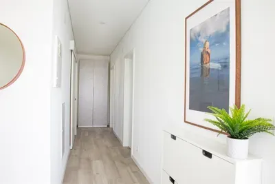 Hallway to guest bedroom