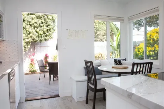 Kitchen door off of private patio