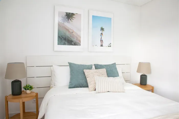 Primary bedroom with queen bed