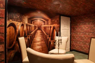 Escape downstairs to the secret wine room