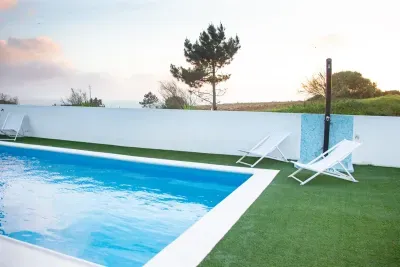 Outdoor shower with hot water