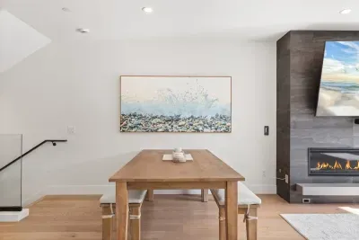 Dining table extends and allows seating for 10