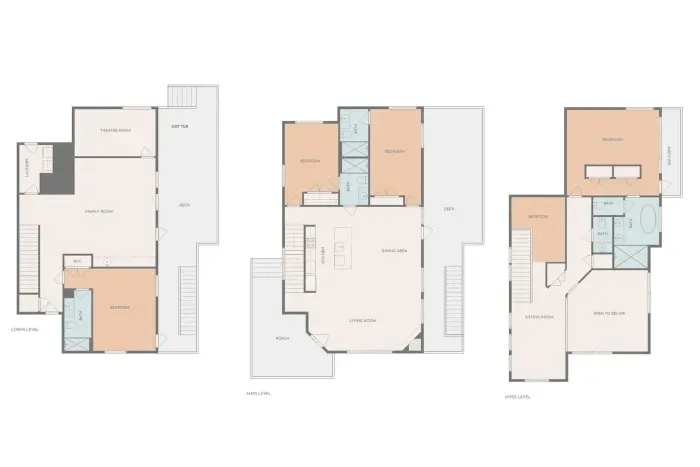 Please note that the bunks were moved due to egress window requirements by the county fire code. There is now one set of twin over twin bunks in the loft and another set in the basement game room.