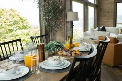 Gather around the table—this cozy dining space seats six for memorable meals together