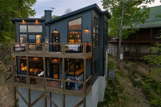 Two levels of outdoor living—perfect for gathering, relaxing, and soaking in the scenery