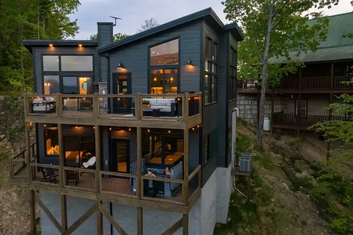 Two levels of outdoor living—perfect for gathering, relaxing, and soaking in the scenery