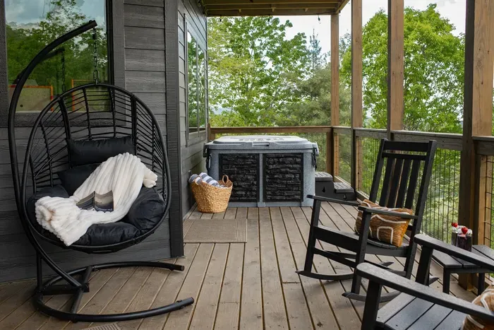 Start your morning in a rocking chair or sway into the evening in a cozy egg swing