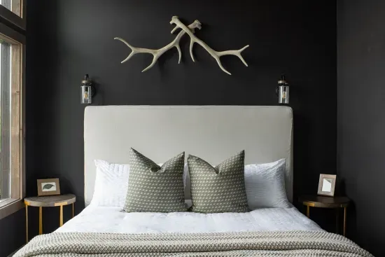 Master Bedroom | Mountain Views • Private Deck • Outdoor Fireplace Retreat