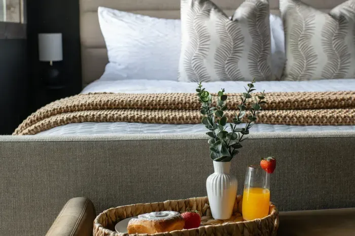 Stylish second suite featuring a private ensuite bath and Smart TV for a relaxing, elevated stay