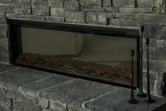 Cozy living room with electric fireplace—perfect for relaxing, movie nights, and unwinding in comfort