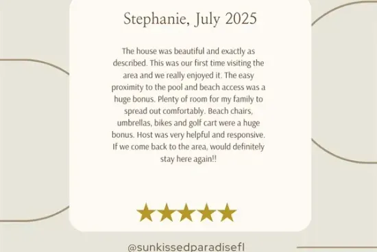 Sharing a 5-star review from one of our guests who stayed in July 2025
