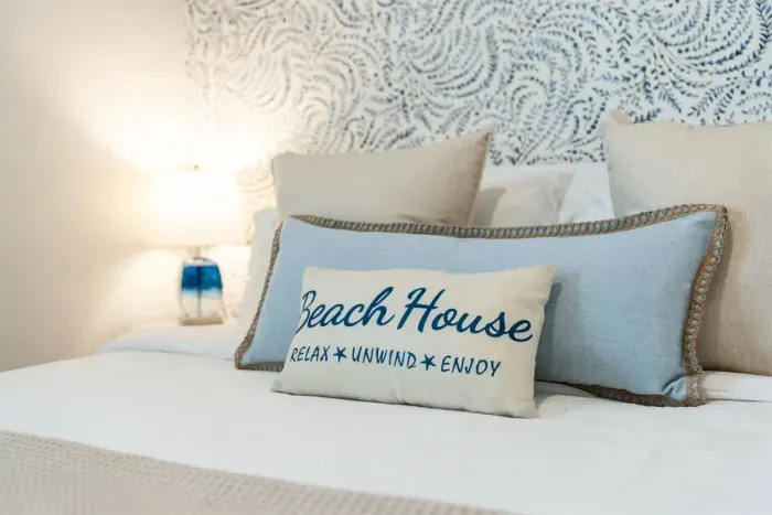 Kick back and relax in the spacious king bed while watching your favorite shows on the 42" TV