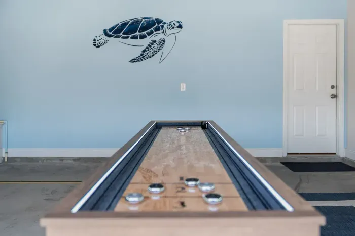 LED Shuffleboard Table with Bonus Bowling Game
