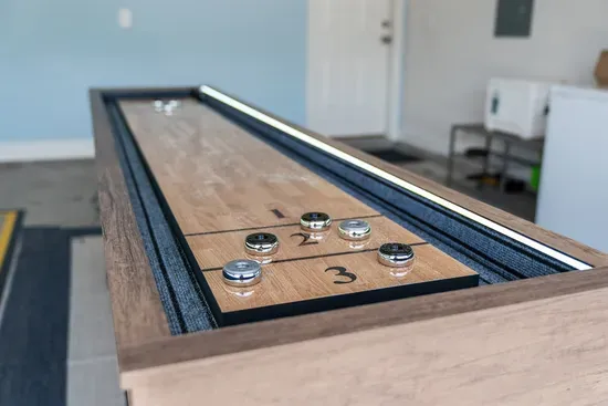 LED Shuffleboard Table with Bonus Bowling Game
