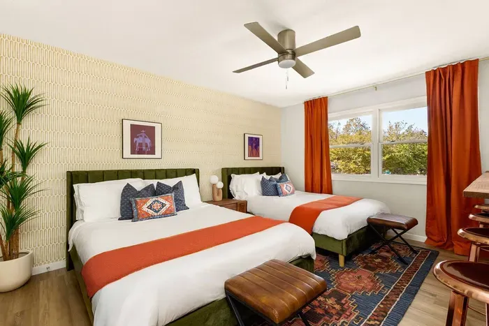 double queen bedroom with ensuite bathroom + get-ready station!